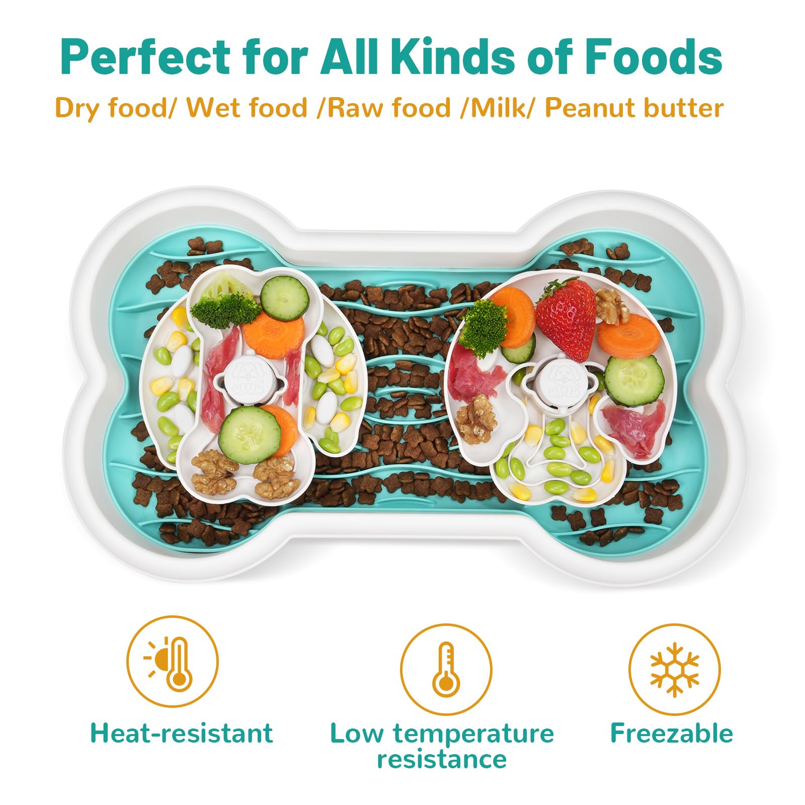 **Slow Feeder Dog Bowls for Large Breeds – Anti-Choking Interactive Pet Bowl for Dry, Wet & Raw Food – Bloat Stop Design with Non-Slip Silicone Mat – Perfect for Fast Eaters & Mealtime Enrichment**    *(Ideal for Large Dogs, Puppies & Pets Prone to Bloat – Great for Portion Control & Mental Stimulation During Feeding)*