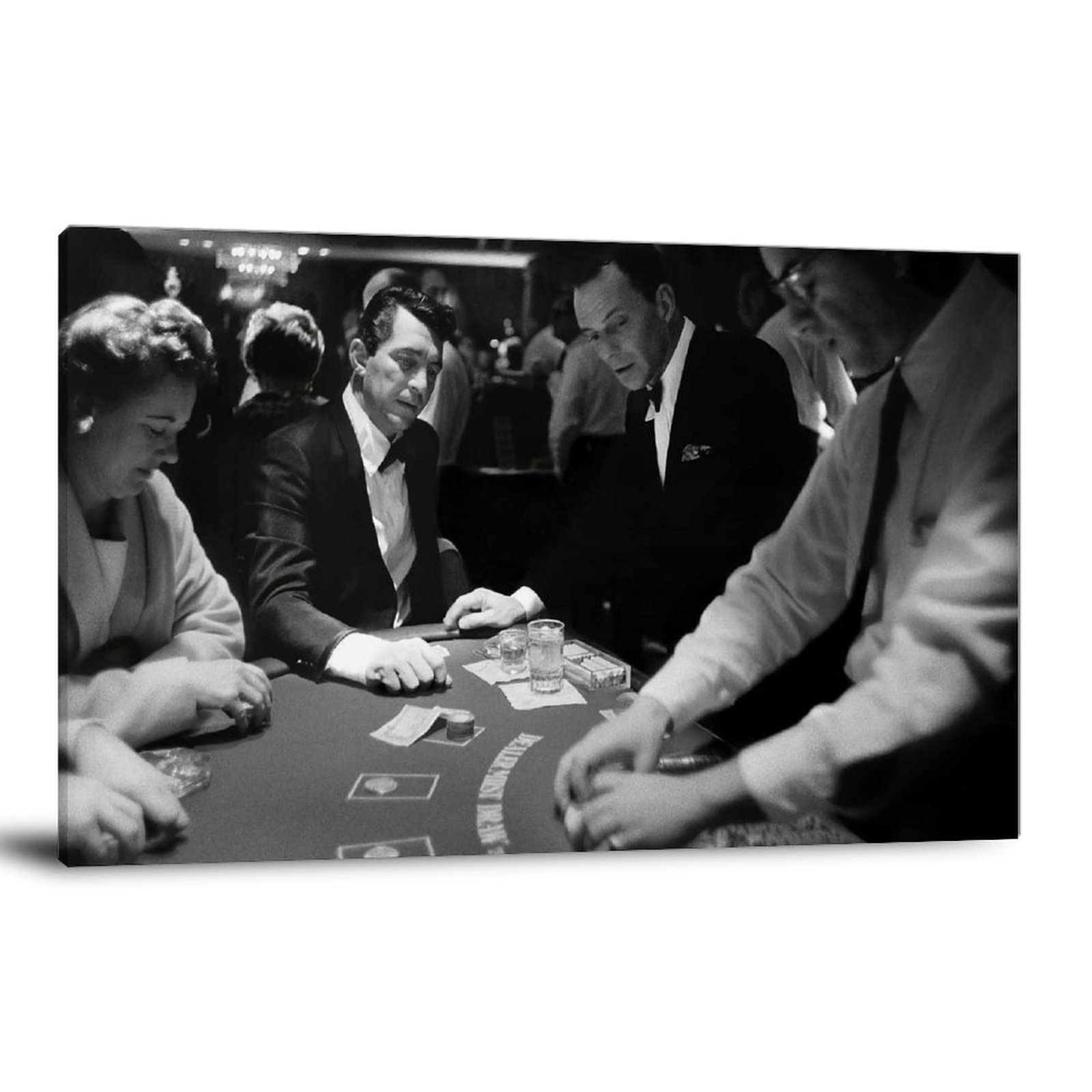 HOONA Dean Martin Sands Casino Vintage Poster - Canvas Wall Art Decor for Living Room & Bedroom - 08x12inch (20x30cm) - Perfect for Retro Home Decor, Man Cave, or Office Wall Art