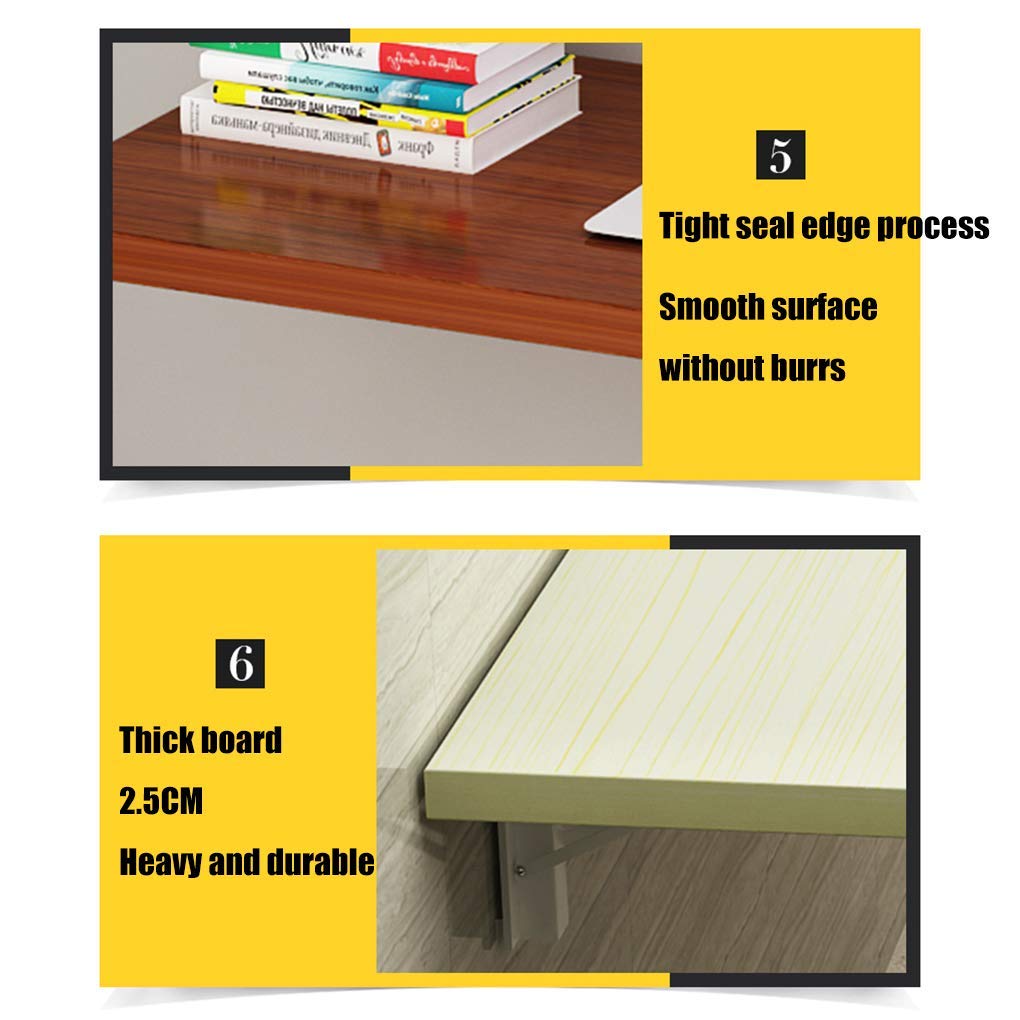Foldable Wall Mounted Workbench Drop Leaf Table - Space Saving Solid Wood Desk for Home Office, Kitchen, Dining & Computer Work - Perfect for Small Spaces (Multiple Sizes Available)