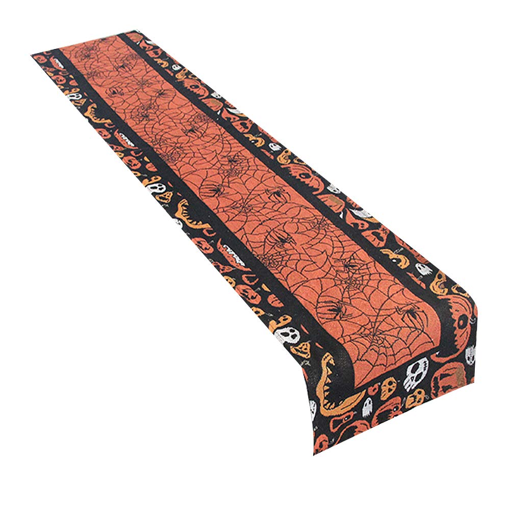 BESPORTBLE Halloween Spider Web Table Flag Placemat - Waterproof & Reusable Party Tablecloth for Halloween Decorations, Dinner Table Settings, and Spooky Home Decor