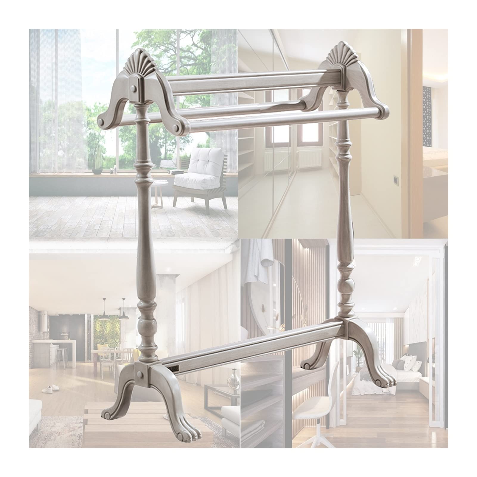 Vintage Coat Rack Stand - Free Standing Clothes Hanger for Bedroom & Entryway
