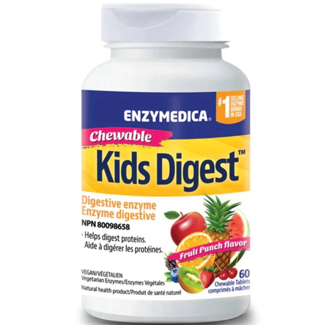 Enzymedica Kids Digest Chewable Tablets - 60 Count | Probiotic & Enzyme Supplement for Children's Digestion | Supports Gut Health for Kids at Home & School
