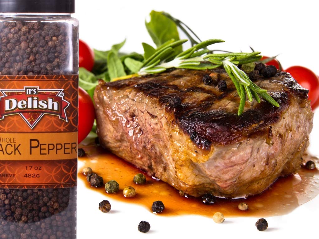 Premium Whole Black Peppercorns by It's Delish – 20 lbs Bulk Bag – All Natural, Kosher & Fresh Dried Peppercorns for Pepper Grinder Refill – Perfect for Cooking, Seasoning & Gourmet Dishes