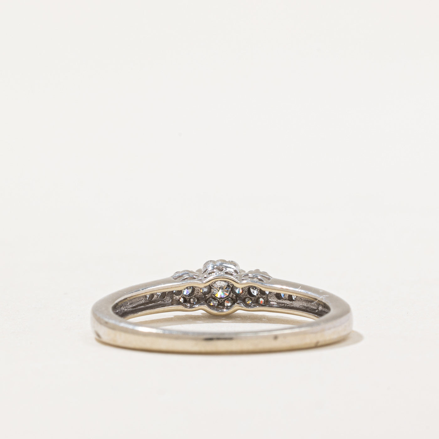 0.12ctw Diamond Cluster Ring for Women - Size 7 | Elegant Wedding, Engagement, Anniversary Jewelry Gift