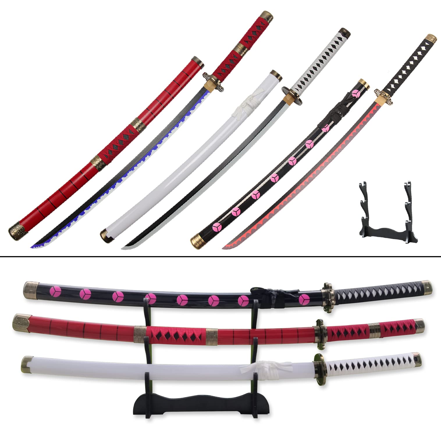 Forgemith Bamboo Anime Cosplay Swords - Roronoa Zoro, Kitetsu, Yama Enma, Trafalgar Law, Kozuki Oden & Edward Newgate (40.75/59 Inches) | Lightweight Durable Anime Replica for Role-Playing, Stage Performance, Halloween Cosplay & Gift for Anime Fans