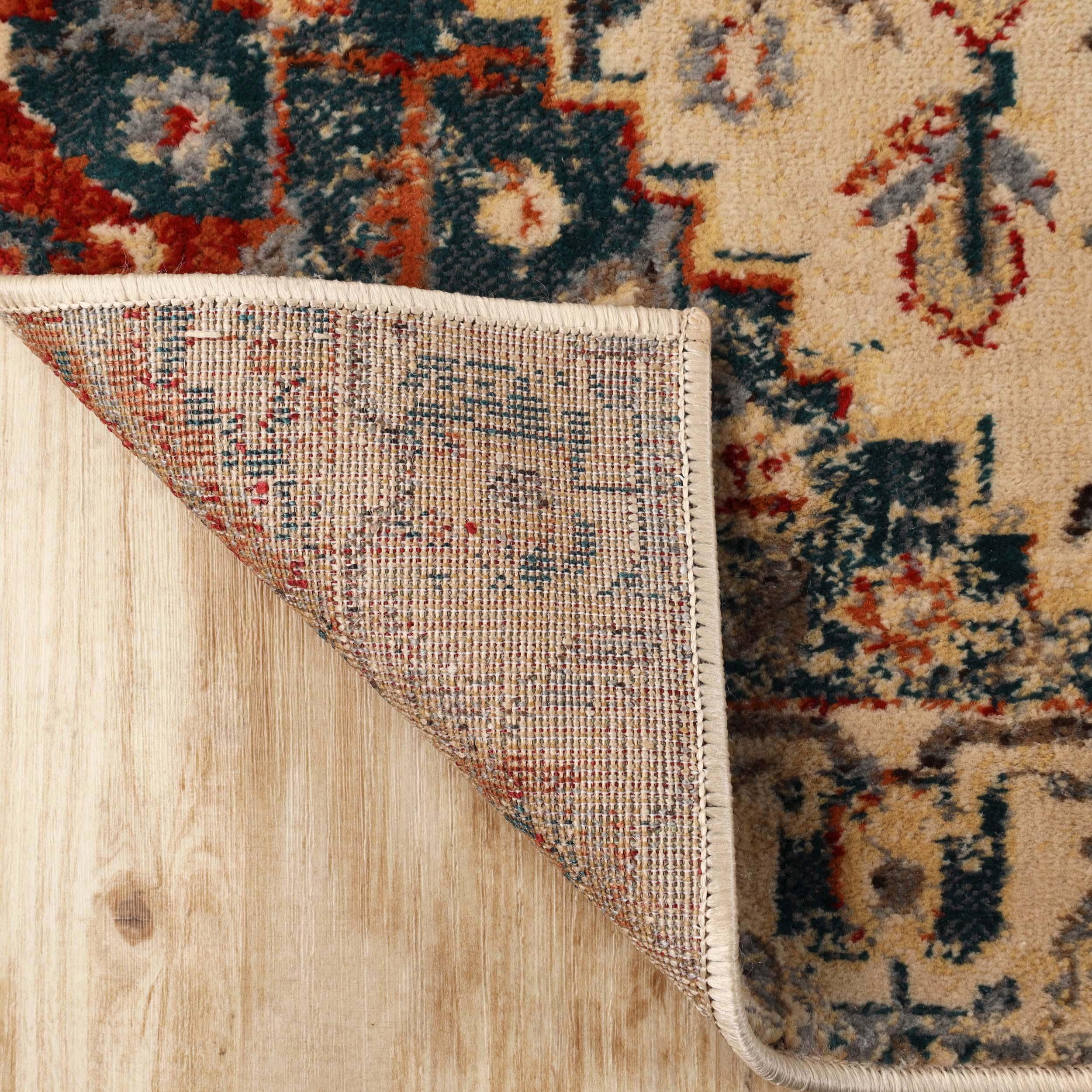 Leena Tribal Medallion Traditional Indoor Area Rug - Non-Slip Bohemian Floor Carpet for Living Room, Bedroom, Hallway Runner | Home Decor & Boho Chic Style