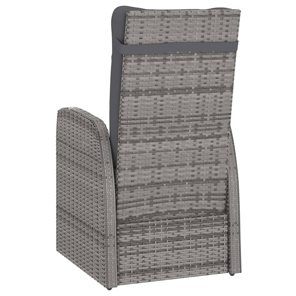 9-Piece Gray Poly Rattan Outdoor Dining Set with Cushions - Patio Furniture Set with Table & Armchairs for Garden, Backyard, and Poolside Relaxation