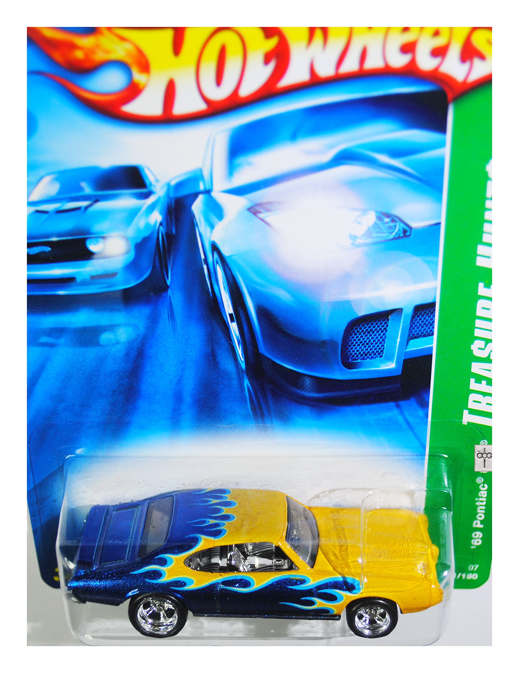 2007 Hot Wheels Super Treasure Hunt '69 Pontiac GTO Diecast Car 1:64 Scale Limited Edition 121/180 - Rare Collectible for Display & Racing Enthusiasts