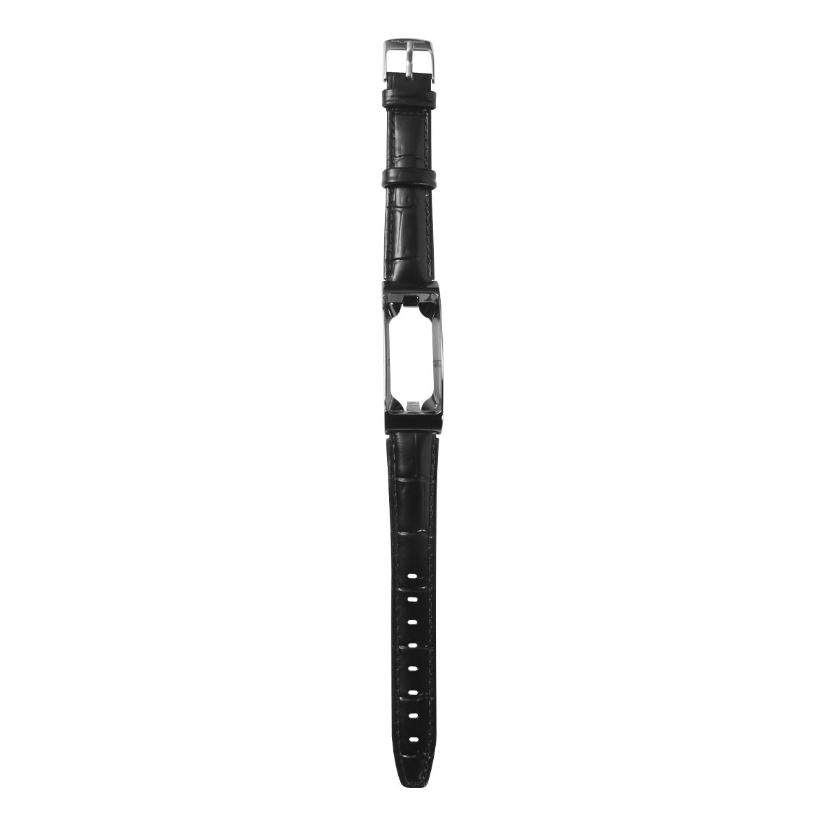 Black Bamboo Grain Leather Smart Watch Band - Replacement Strap for Smartwatches & Fitness Trackers - Perfect for Work, Gym & Everyday Wear