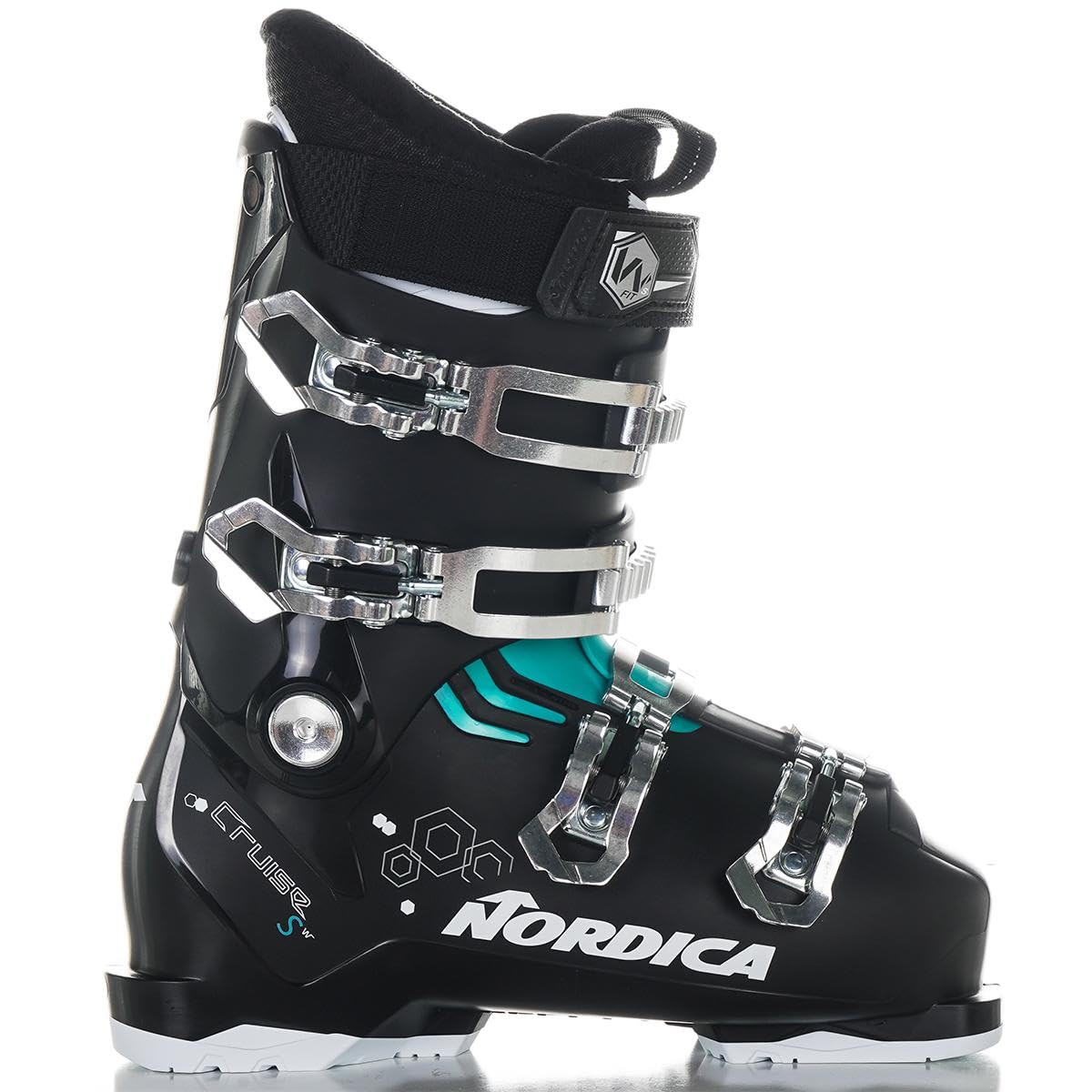 Nordica The Cruise S W Black/Light Blue 25.5 Women's Ski Boots 2025 - Perfect for Alpine Skiing & Winter Sports Adventures