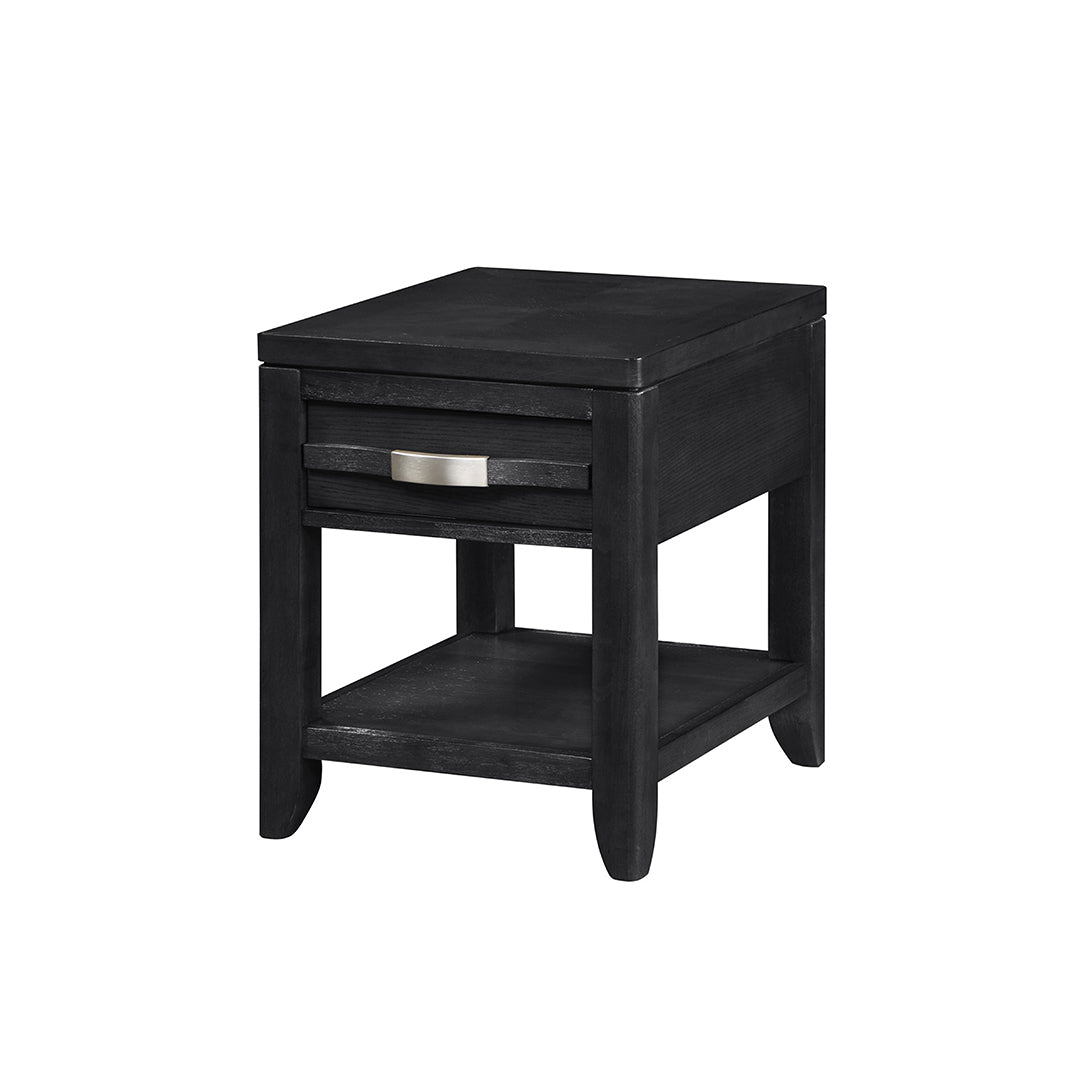 Modern Manila End Table - Stylish Nightstand for Bedroom, Living Room & Office - Small Side Table with Storage Shelf - Perfect for Coffee, Books & Decor