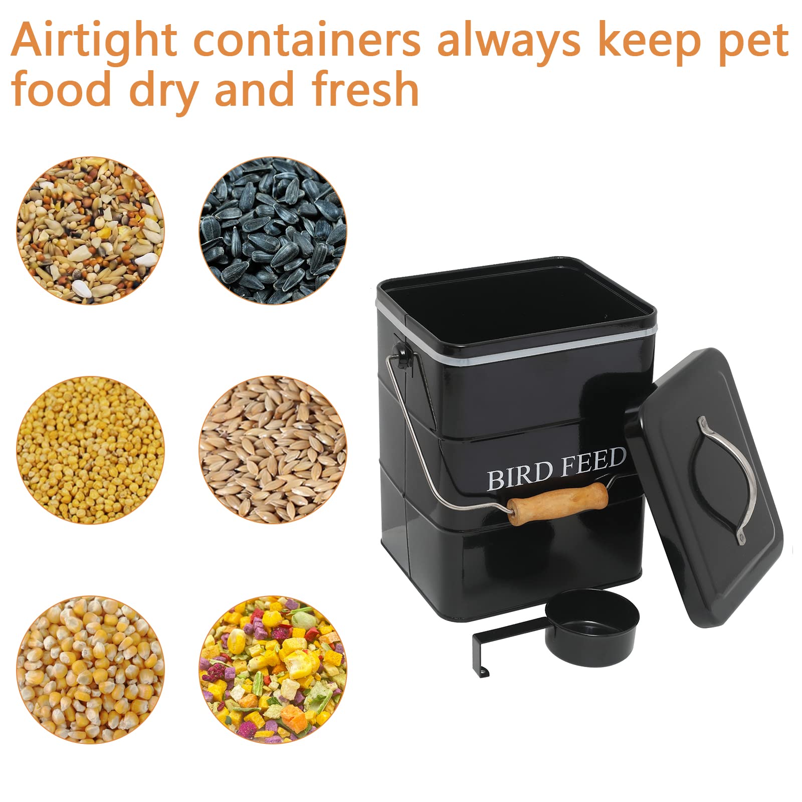 Geyecete Airtight Bird Feeder & Pet Food Storage Container - 32oz BPA-Free Plastic Bird Seed Dispenser for Outdoor/Indoor Use - Perfect for Backyard, Garden, and Bird Watching Enthusiasts