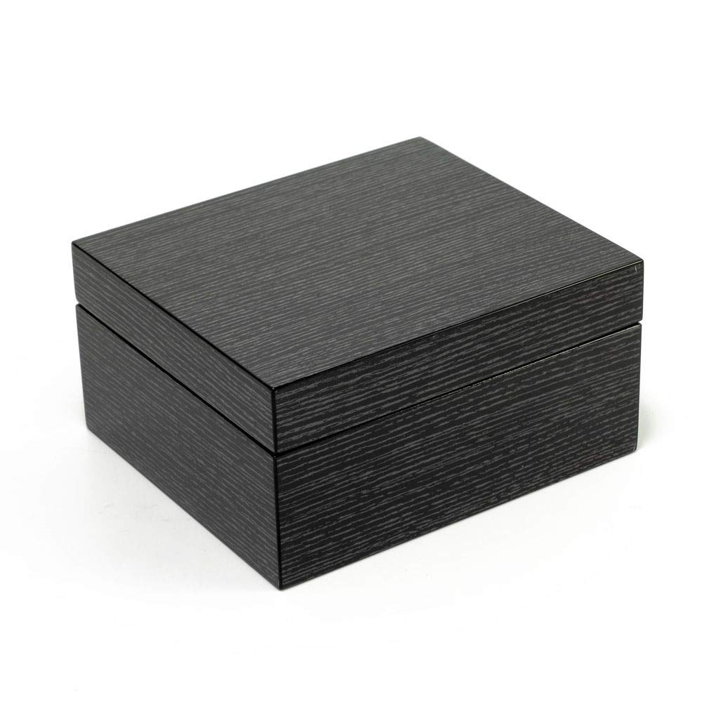 MusicBoxAttic 18-Note Jewelry Box - Hi-Gloss Black Apricot Finish, Ultra-Modern Design with Multiple Song Options - Perfect Gift for Daughter, Birthday & Special Occasions | Jewelry Storage & Music Box for Bedroom, Dresser & Vanity