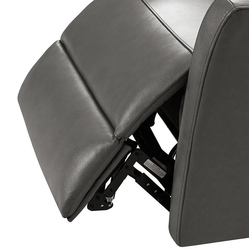 Paula Transitional Power Recliner with USB Charging Ports - Modern Electric Reclining Chair with Lumbar Support for Living Room, Home Theater & Office - Comfortable Leather Lounge Chair with Power Headrest & Cup Holder