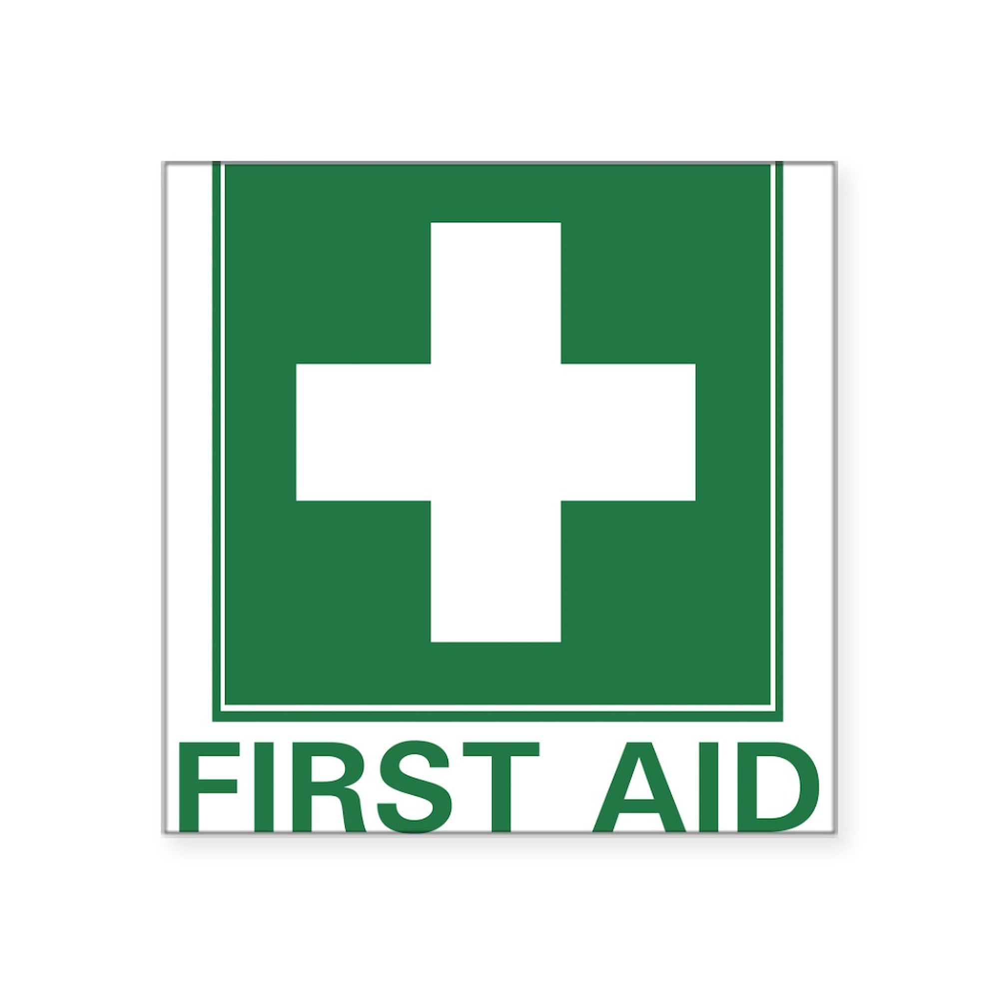 First Aid Rectangle Sticker - Durable Vinyl Car Decal & Bumper Sticker for Vehicles, Laptops, Windows | Emergency Safety Reminder for Cars, Trucks, First Aid Kits