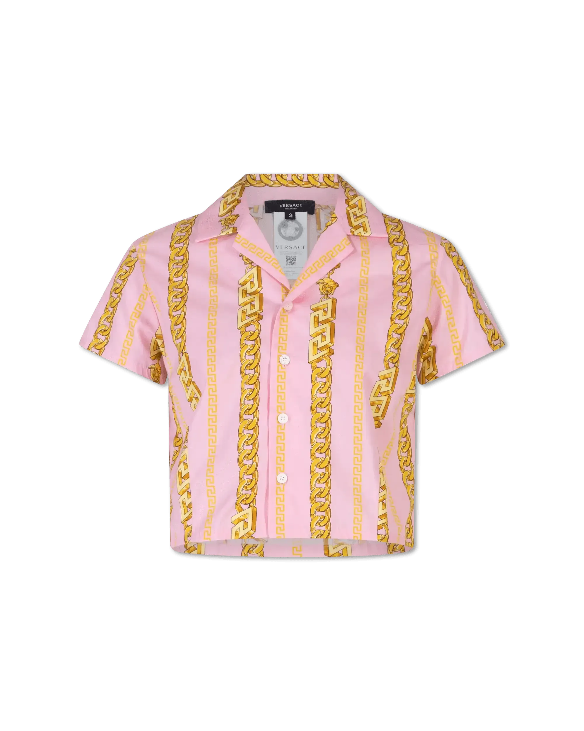 Cropped Chain Print Cotton Pyjama Top - Women's Sleepwear for Summer & Lounge Wear - Perfect for Relaxing at Home or Travel