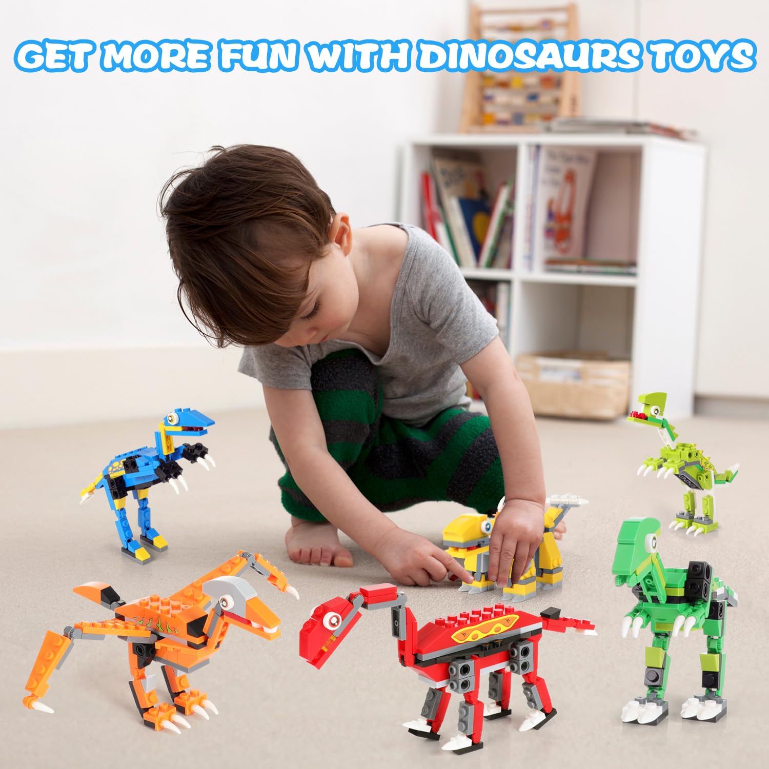 EP EXERCISE N PLAY Dinosaur Building Blocks - 539pcs Creative DIY Construction Toys for Kids Ages 6+, STEM Learning Educational Toys for Boys & Girls - Perfect for Birthday Gifts, Classroom Activities & Creative Playtime