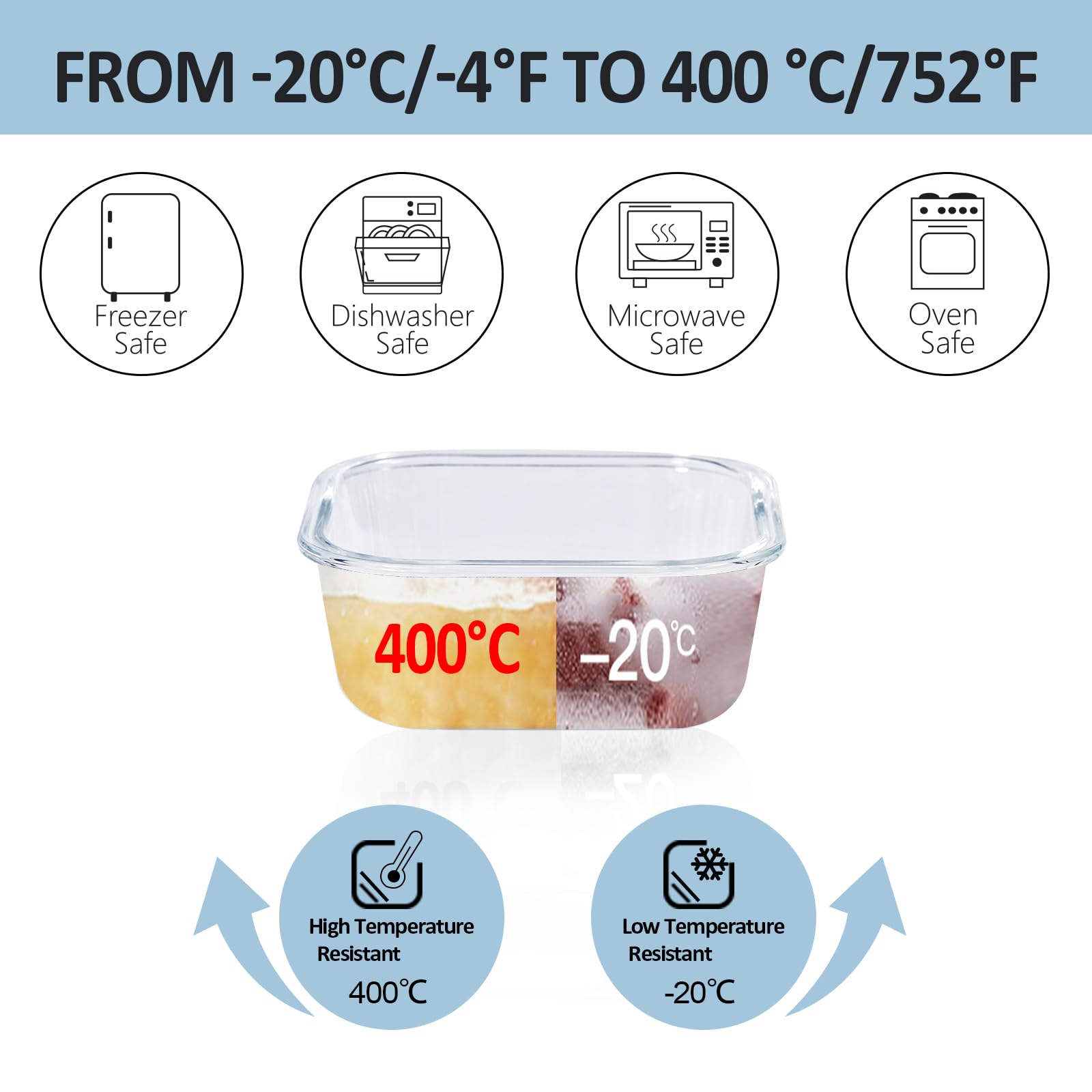 Premium 4-Pack Glass Food Storage Containers with Airtight Lids - Shatterproof & Leakproof for Oven, Microwave & Dishwasher Safe - Ideal for Meal Prep, Leftovers & Pantry Organization (Grey)