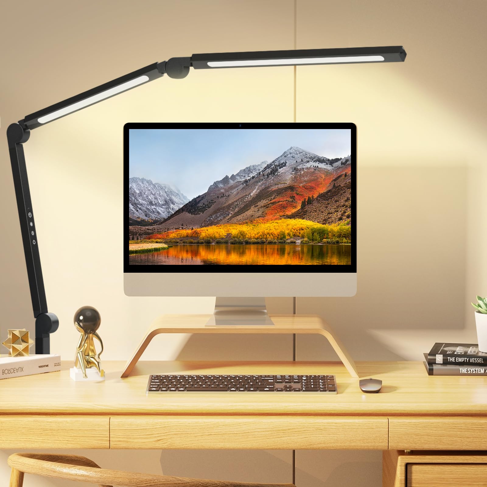 Adjustable LED Desk Lamp with Clamp - Dimmable Eye-Caring Swing Arm Task Light for Home Office, Study & Work | Modern Tall Table Lamp for Nail Techs, Architects & Students | Perfect for Reading, Crafting & Computer Work