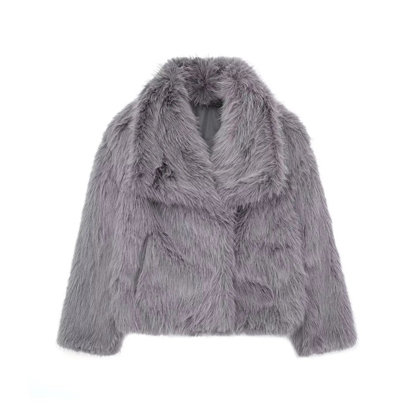 Luxury Faux Fur Women's Winter Jacket - Long Sleeve Shaggy Overcoat with Thick Warm Fox Fur, Stylish Street Outerwear for Women | Perfect for Cold Weather, Parties, and Fashion Events