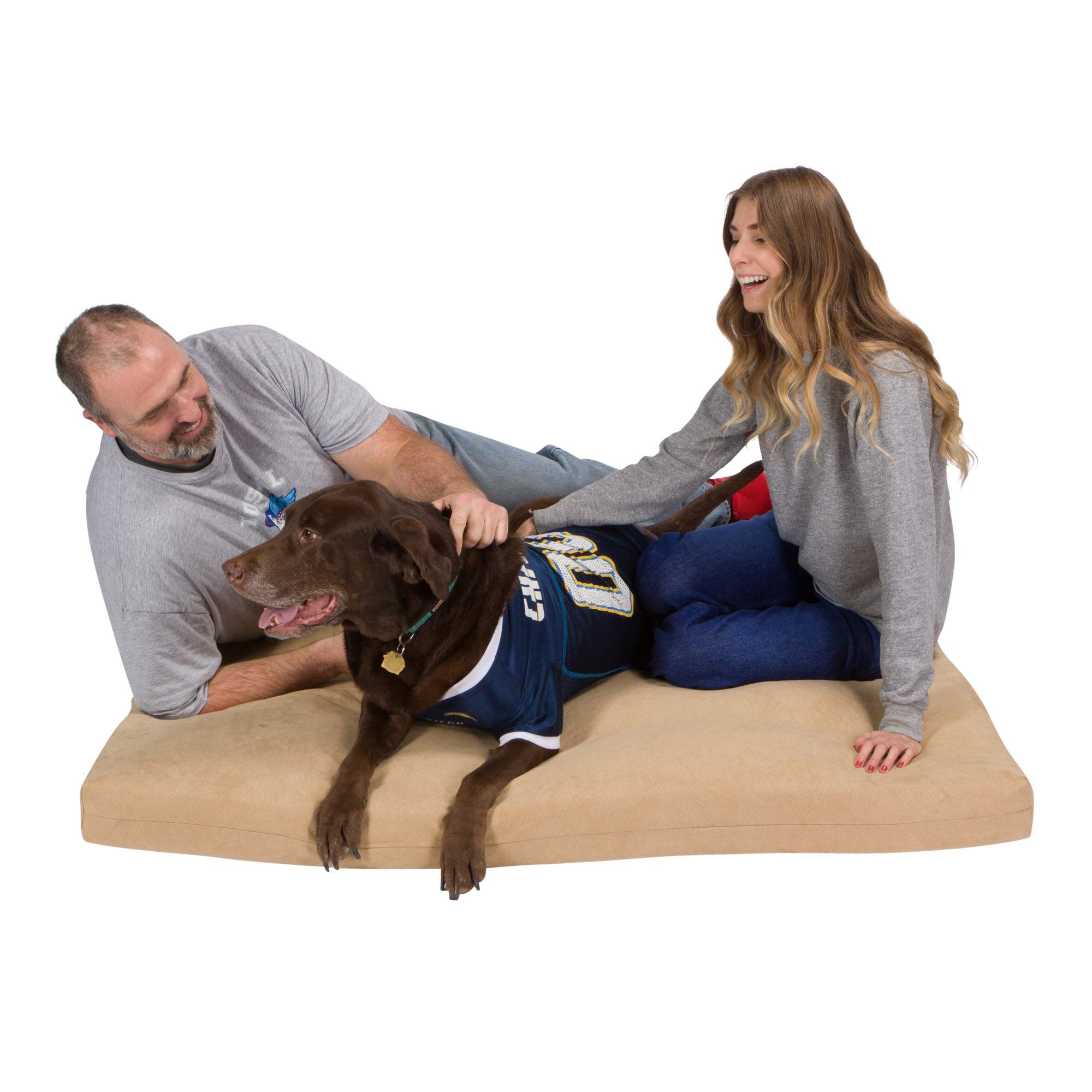 Orthopedic Dog Bed with Gel Memory Foam - Washable Luxury Pet Bed for Large Dogs, Removable Cover, XXL Tan - Perfect for Joint Pain Relief & Comfortable Sleeping in Living Room or Bedroom
