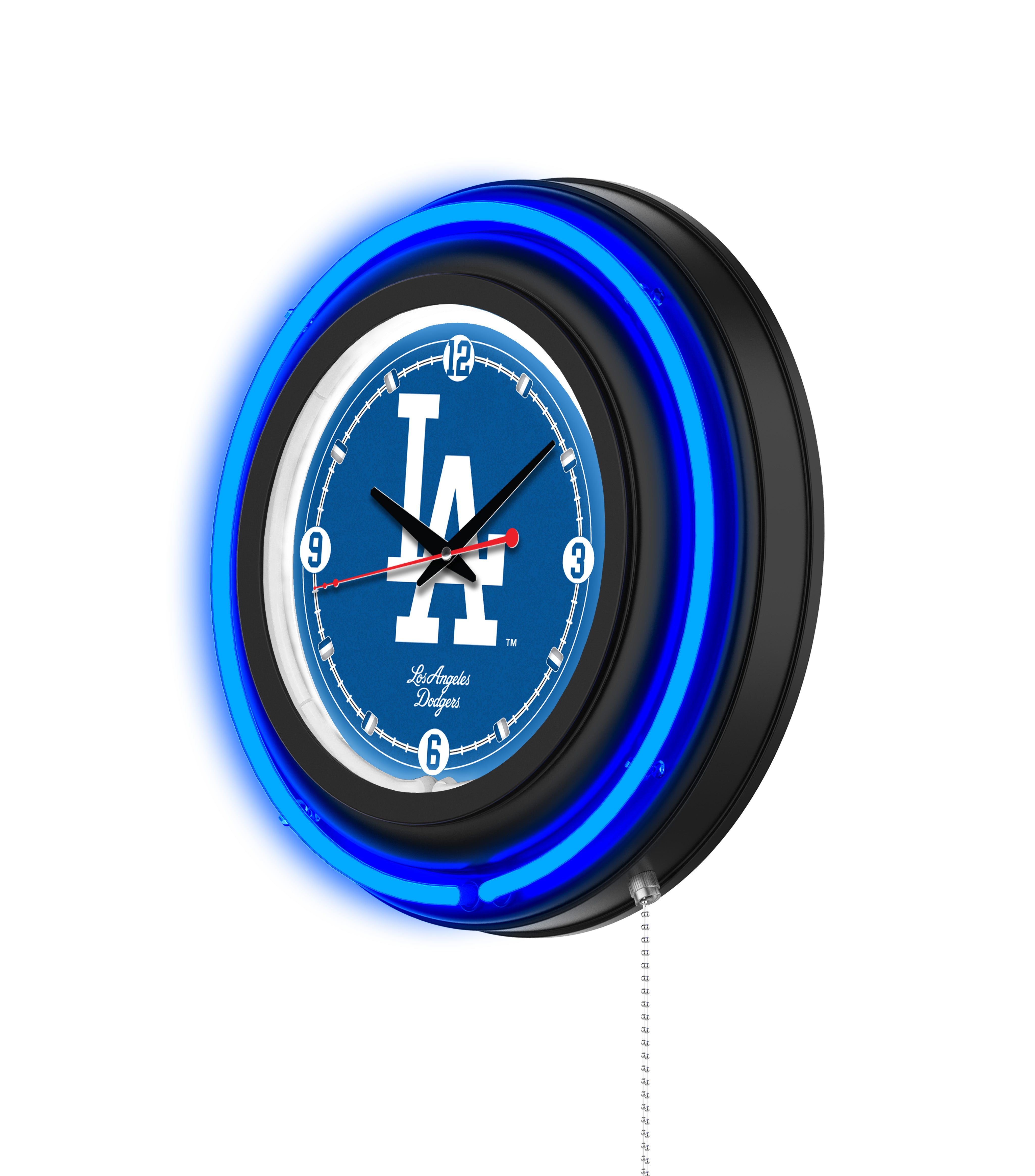 MLB Licensed Black 15-Inch Neon LED Wall Clock - Perfect for Sports Bars, Game Rooms, and Fan Cave Decor