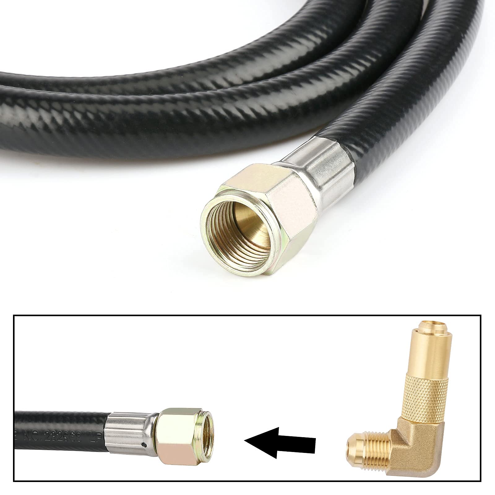 Uniflasy 5 Feet Propane Adapter Hose with Regulator for 17
