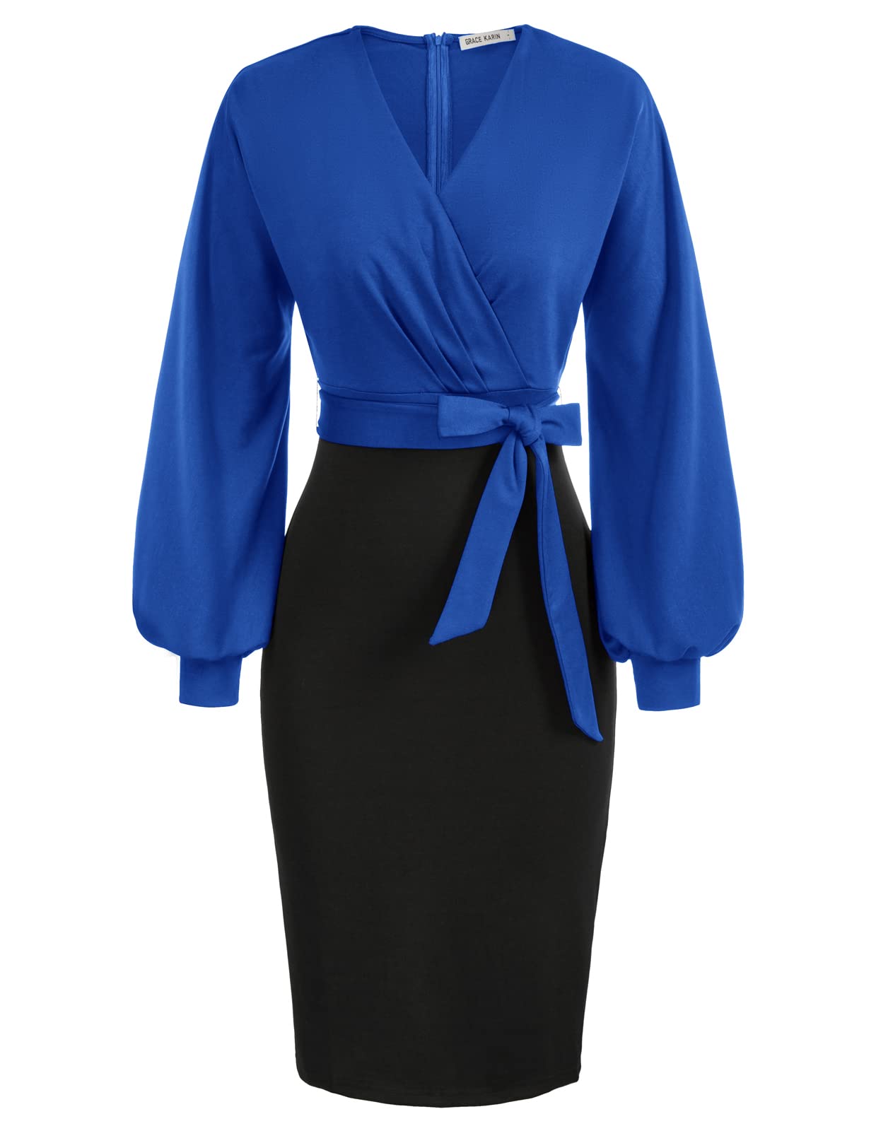 GRACE KARIN Women's Professional Pencil Dress - Wedding Guest, Office Work, Cocktail Party Long Sleeve Midi Dress - Perfect for Business Meetings, Formal Events & Evening Occasions