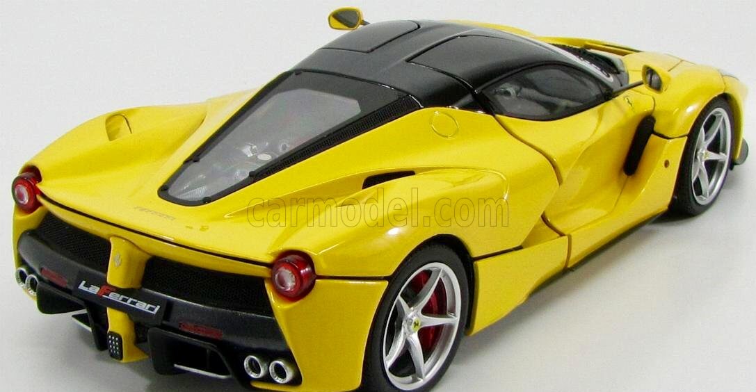 1/18 Scale Ferrari LaFerrari F70 Hybrid Diecast Model Car - Yellow with Black Top Elite Edition by Hot Wheels | Collectible Sports Car for Display, Gift, or Racing Enthusiasts