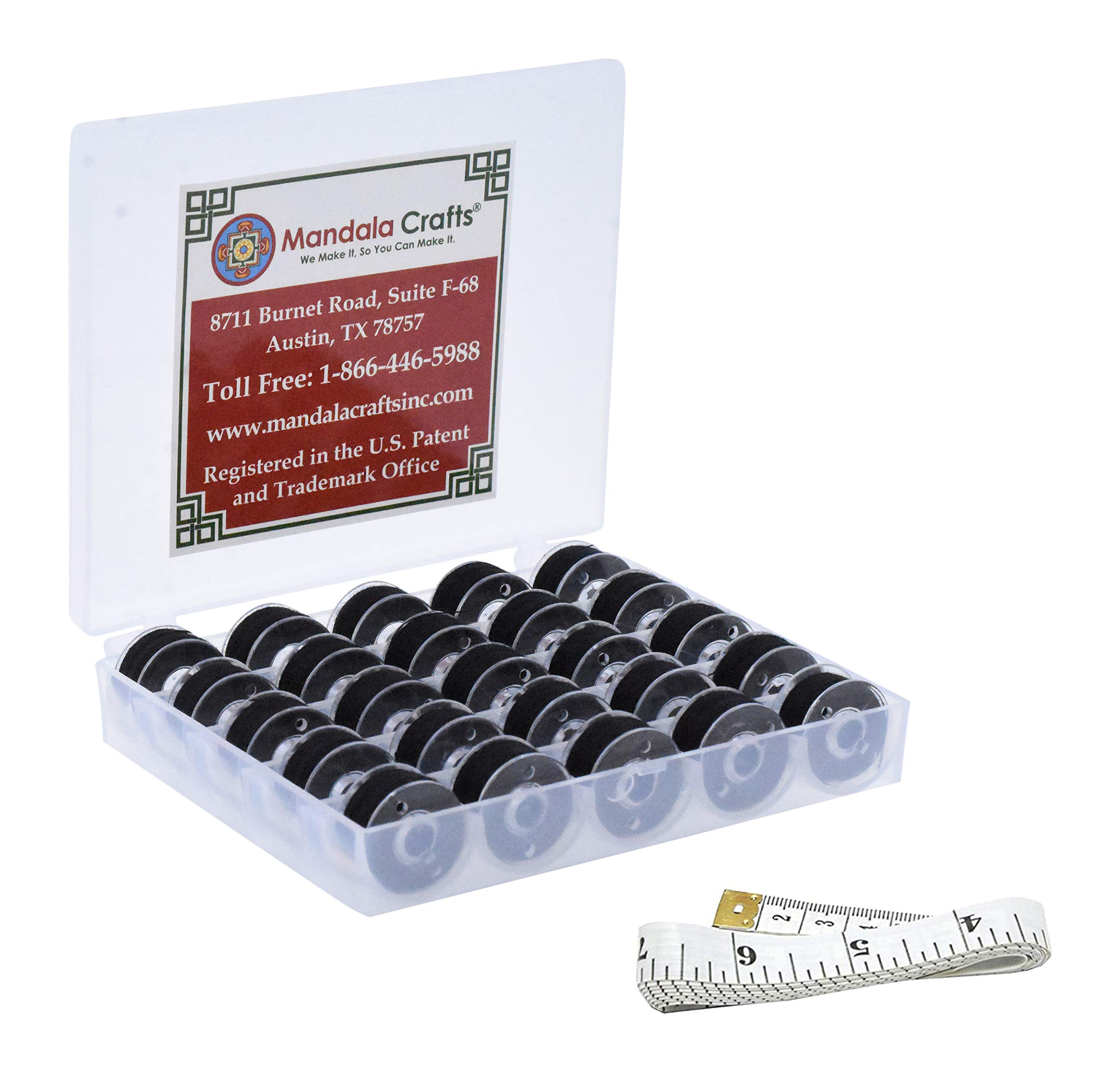 25 Prewound Black SA156 Bobbins for Singer & Brother Sewing Machines - 15J Prefilled Embroidery Thread Bobbins - Perfect for Quilting, Dressmaking & Craft Projects