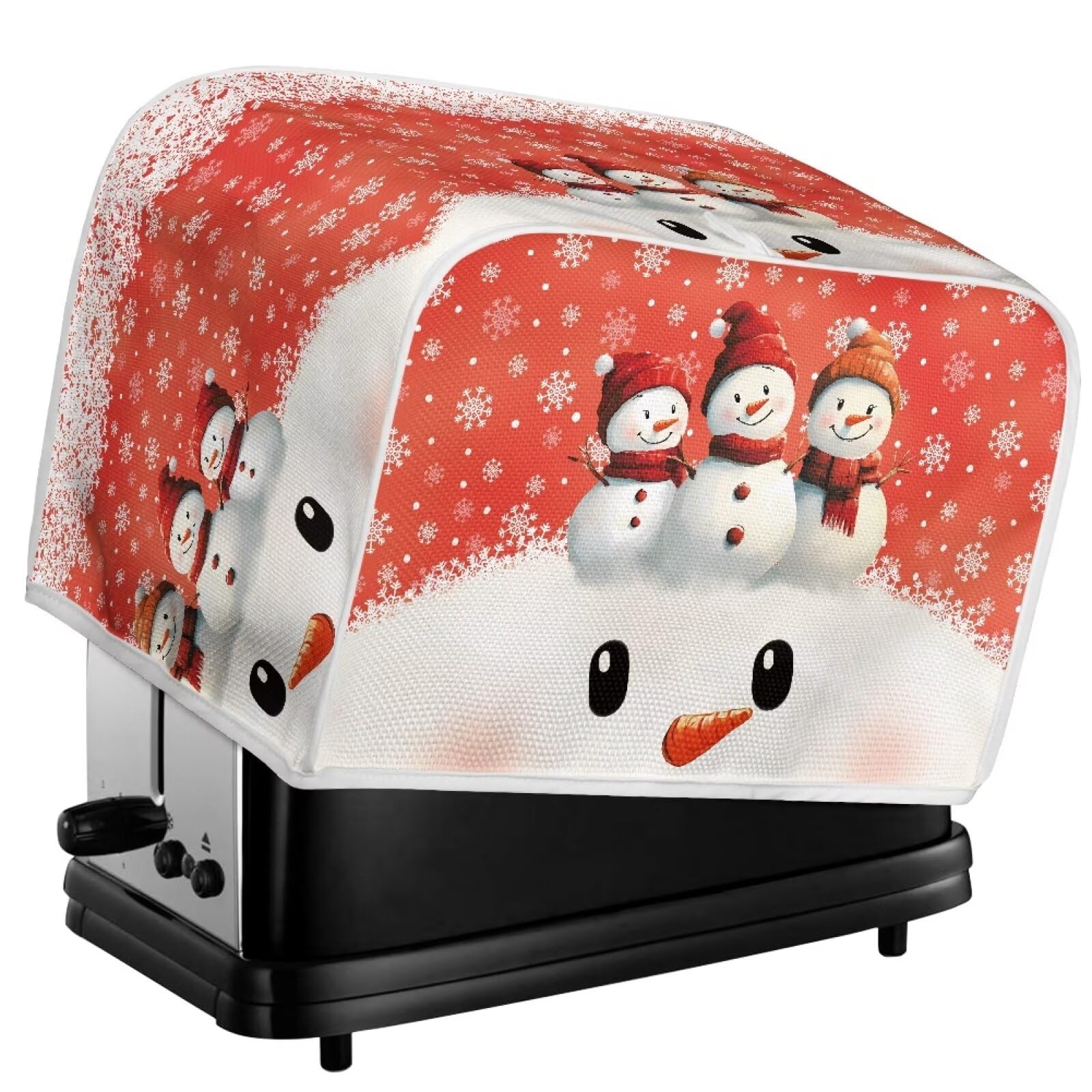 Christmas Snowman Printed Toaster Cover - Anti-Dust & Fingerproof Kitchen Appliance Protector with Snowflake Design - Perfect for Microwave, Toaster Oven & Small Kitchen Appliances - Holiday Kitchen Decor Accessory for Christmas Baking & Cozy Home Decor