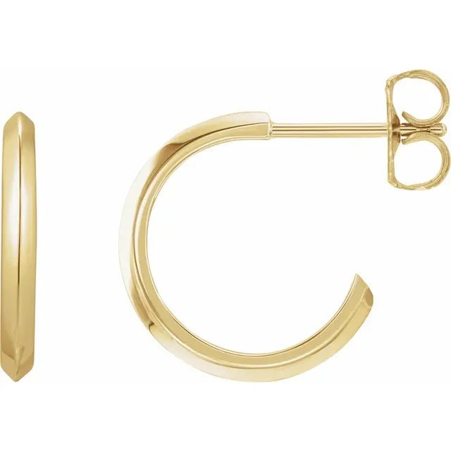 14K Gold Knife Edge Hoop Earrings for Women - Dainty Thin Edge Huggie Hoops - Minimalist Everyday Jewelry for Work, Date Night & Special Occasions