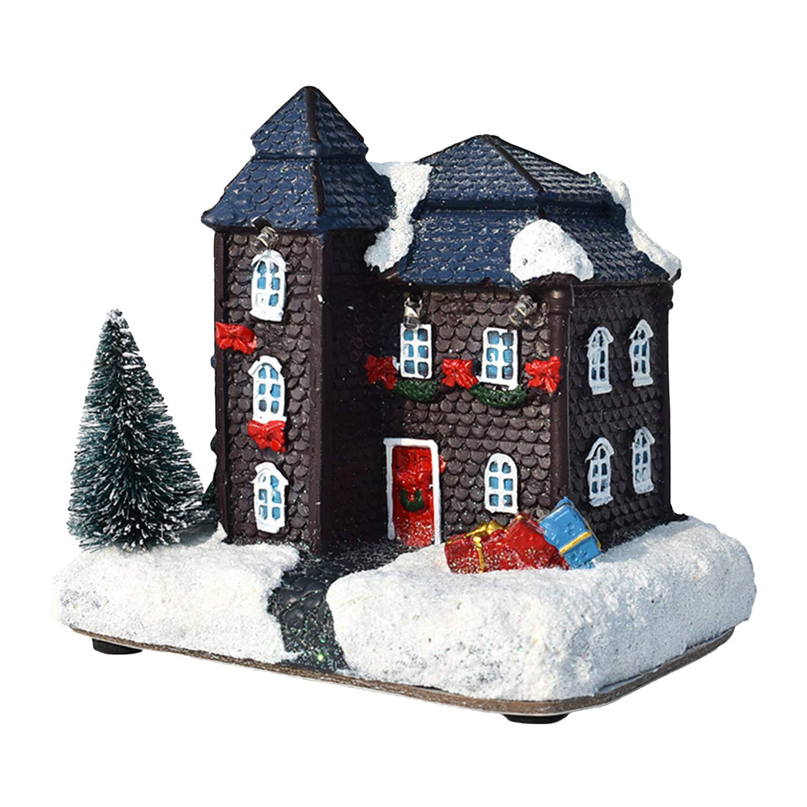 LED Snow House Christmas Ornament - Holiday Home Decor Gift for Tree & Mantel