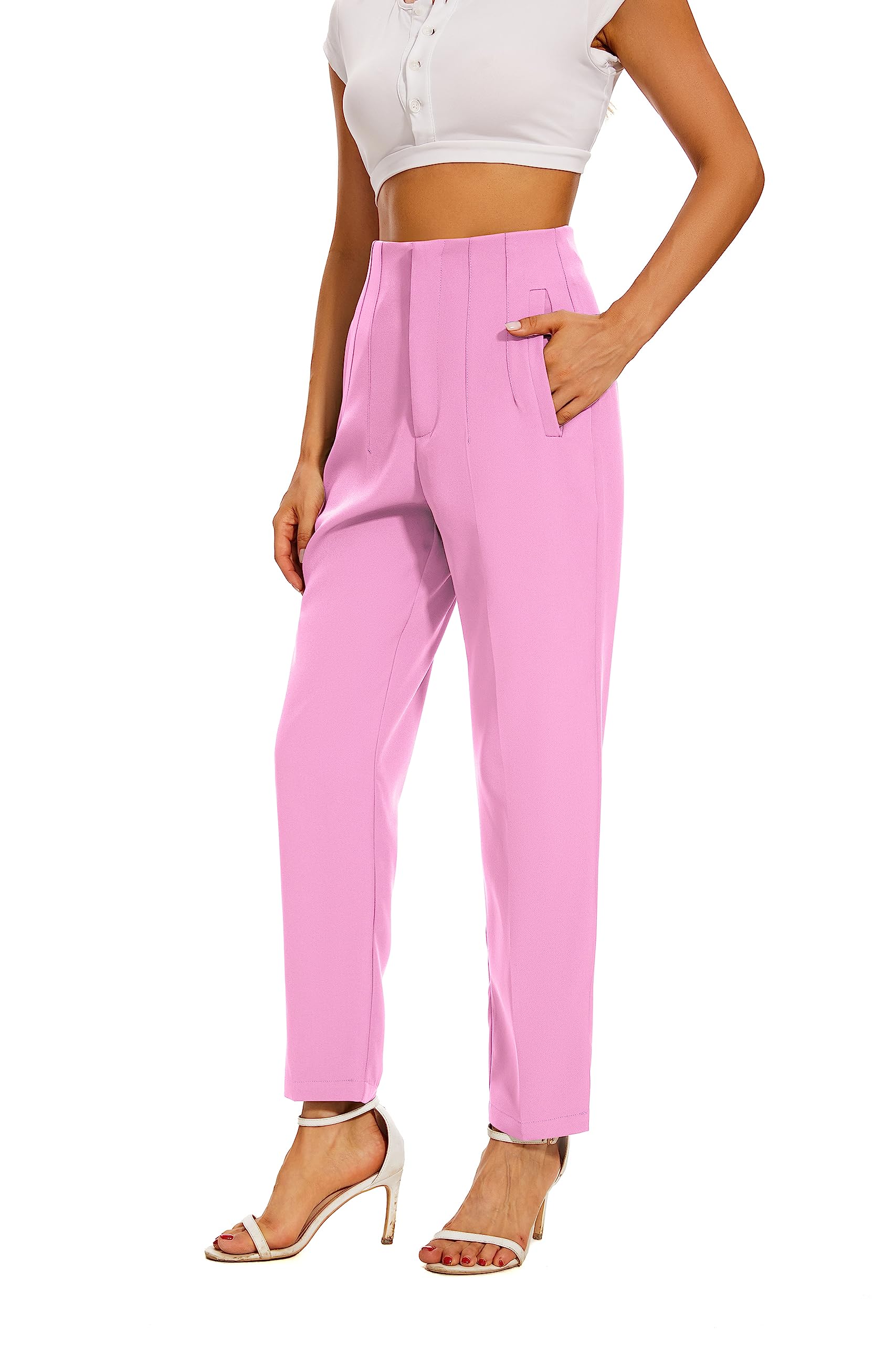 High Waist Dress Pants for Women - Professional Business Trousers with Pockets | Office Work Attire & Formal Occasions