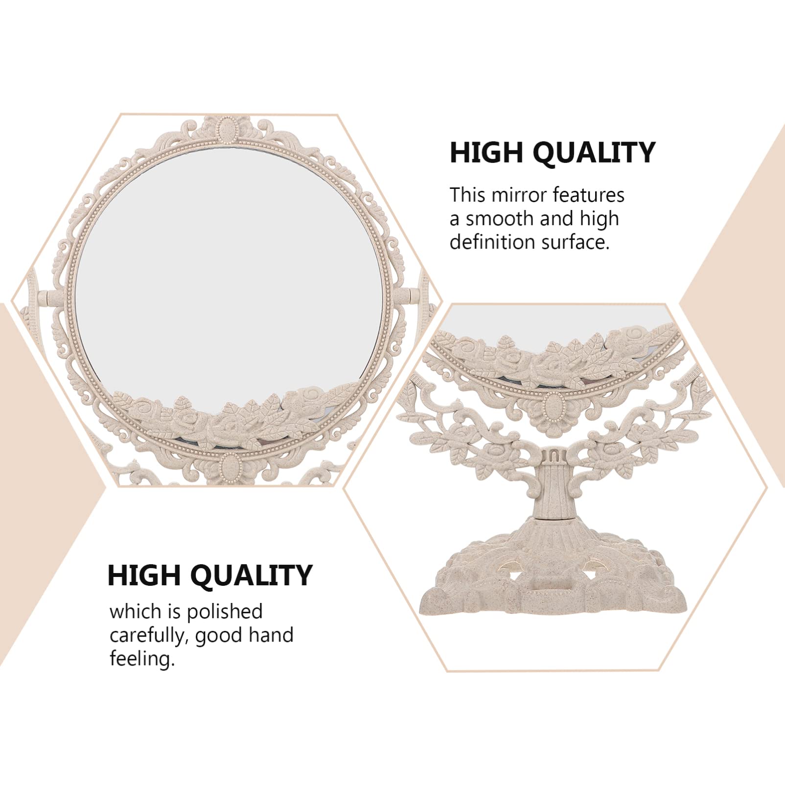 1PC Portable Travel Makeup Mirror with Stand - Vanity Decor for Dressing Table, Desk & Travel | Lightweight, Compact & Magnifying Beauty Mirror for Home, Office & On-the-Go Makeup Application