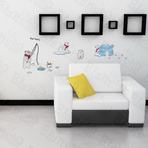 Bear Family - Large Wall Decals Stickers for Nursery, Kids Room & Home Decor - Removable Vinyl Wall Art for Bedroom, Living Room & Playroom Decorations