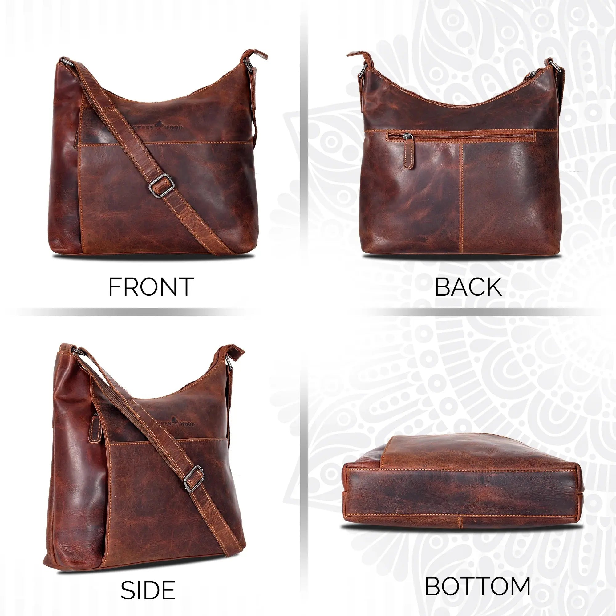 Stylish Greenwood Leather Crossbody Shoulder Bag for Women - Perfect for Everyday Use, Travel & Shopping