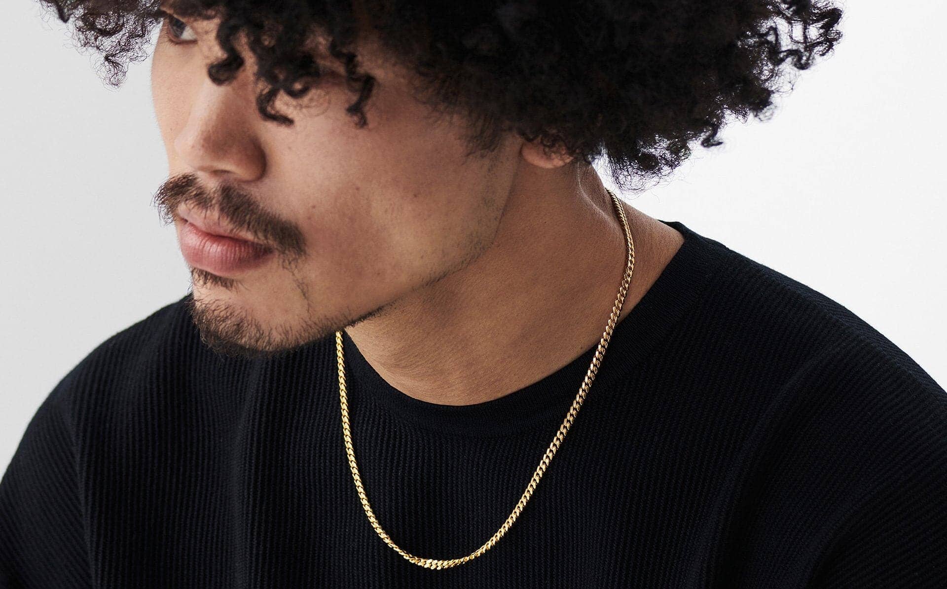 Men's Round Curb Chain Necklace - 14K Gold Plated Stainless Steel Hip Hop Jewelry for Men - Perfect for Casual Wear, Parties & Gifts