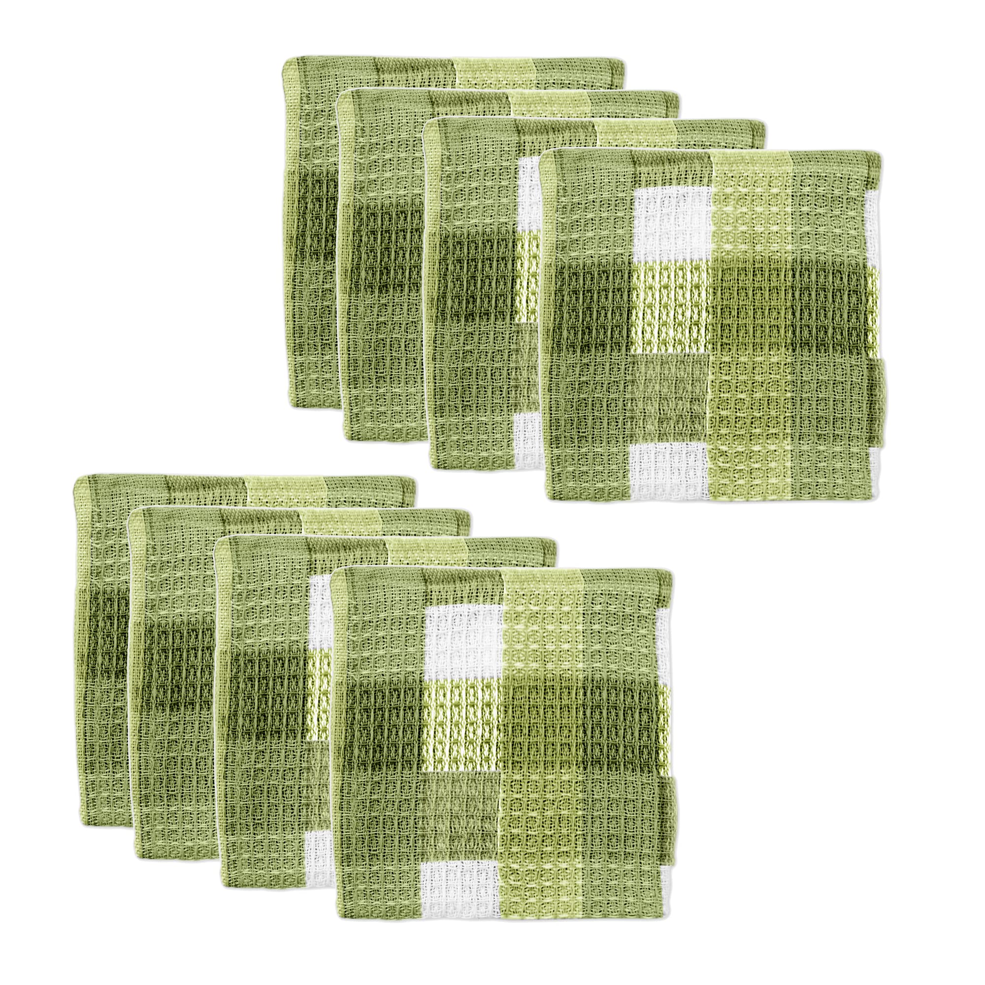 Premium 100% Cotton Kitchen Cleaning Cloths - Super Absorbent Waffle Weave Dish Towels for Spills, Dishes & Countertops | Machine Washable & Reusable Set of 8 | Cactus Design | Perfect for Daily Kitchen Cleaning, Dish Drying & Household Chores