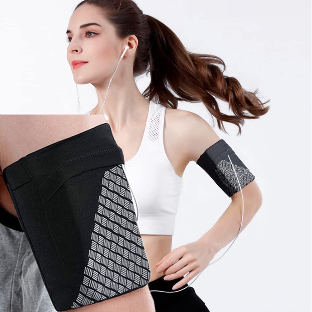 Running Armband for iPhone & Android Phones - Adjustable Elastic Phone Holder for Outdoor Exercise, Workout, Jogging, Hiking & Biking - Perfect for Gym, Sports & Fitness Activities