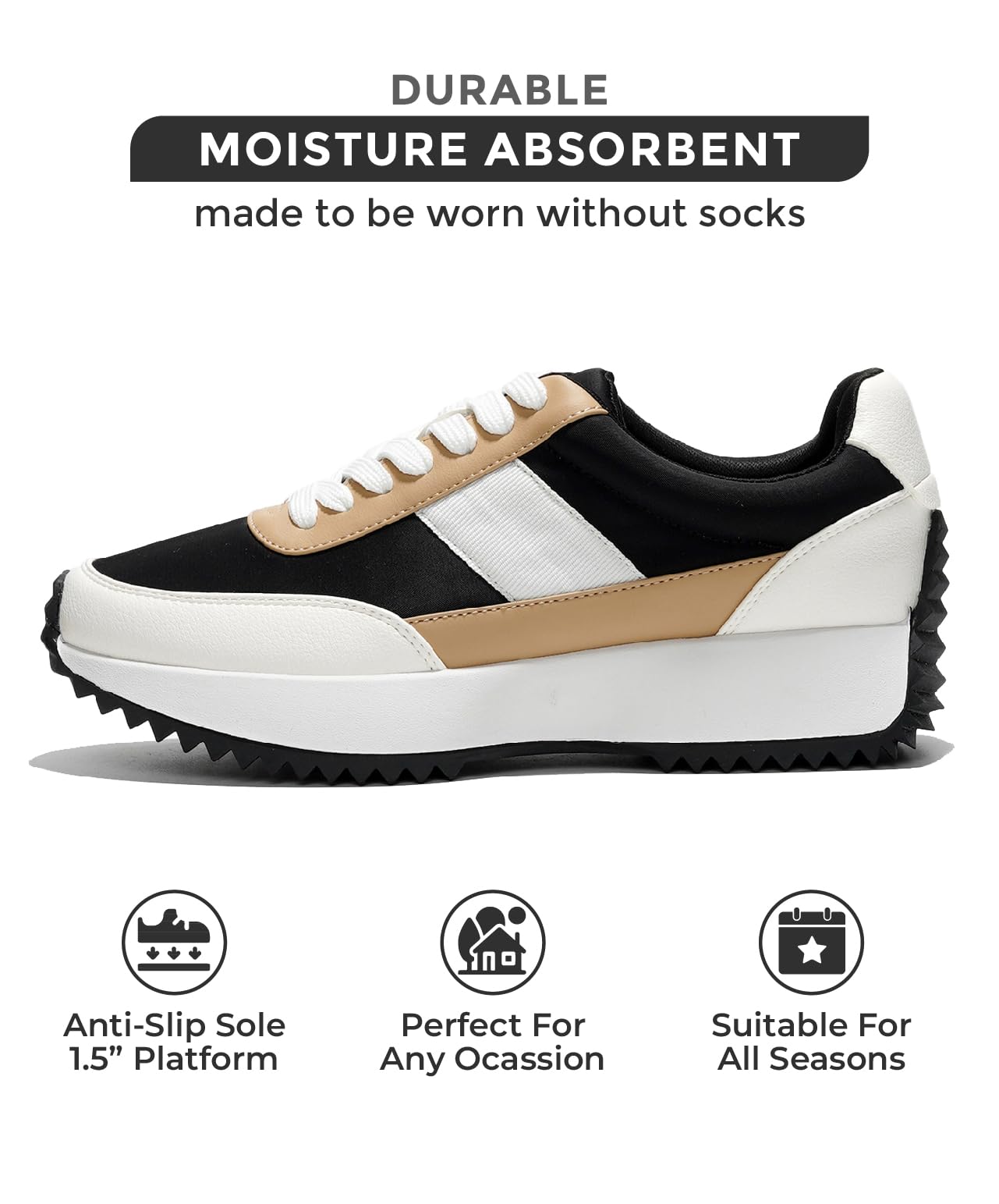 Project Cloud Women's Sneakers - Memory Foam Insole & Lightweight Spring Shoes - Non-Slip Lace-Up Fashion Sneakers for Women 2025 - Perfect for Running, Walking & Casual Wear