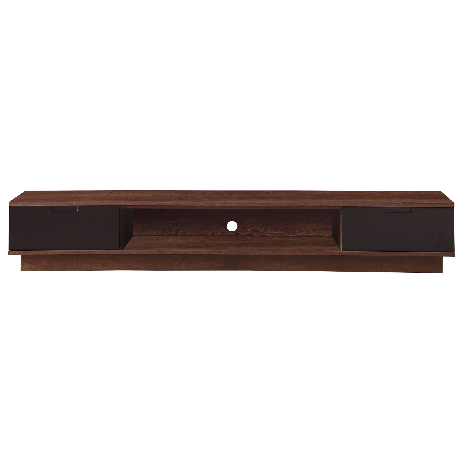DELUX 200cm Low Line TV Stand Unit in Dark Oak by Tauris™ - Perfect for Living Room Entertainment Centers & Modern Home Theater Setups