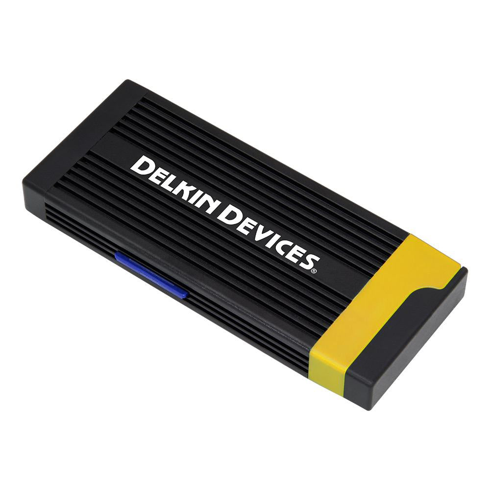 Delkin Devices CFexpress Type A & SD Memory Card Reader with USB-C to USB-C & USB-C to USB-A Cables - High-Speed Data Transfer for DSLR Cameras, Mirrorless Cameras, and 4K Video Recording