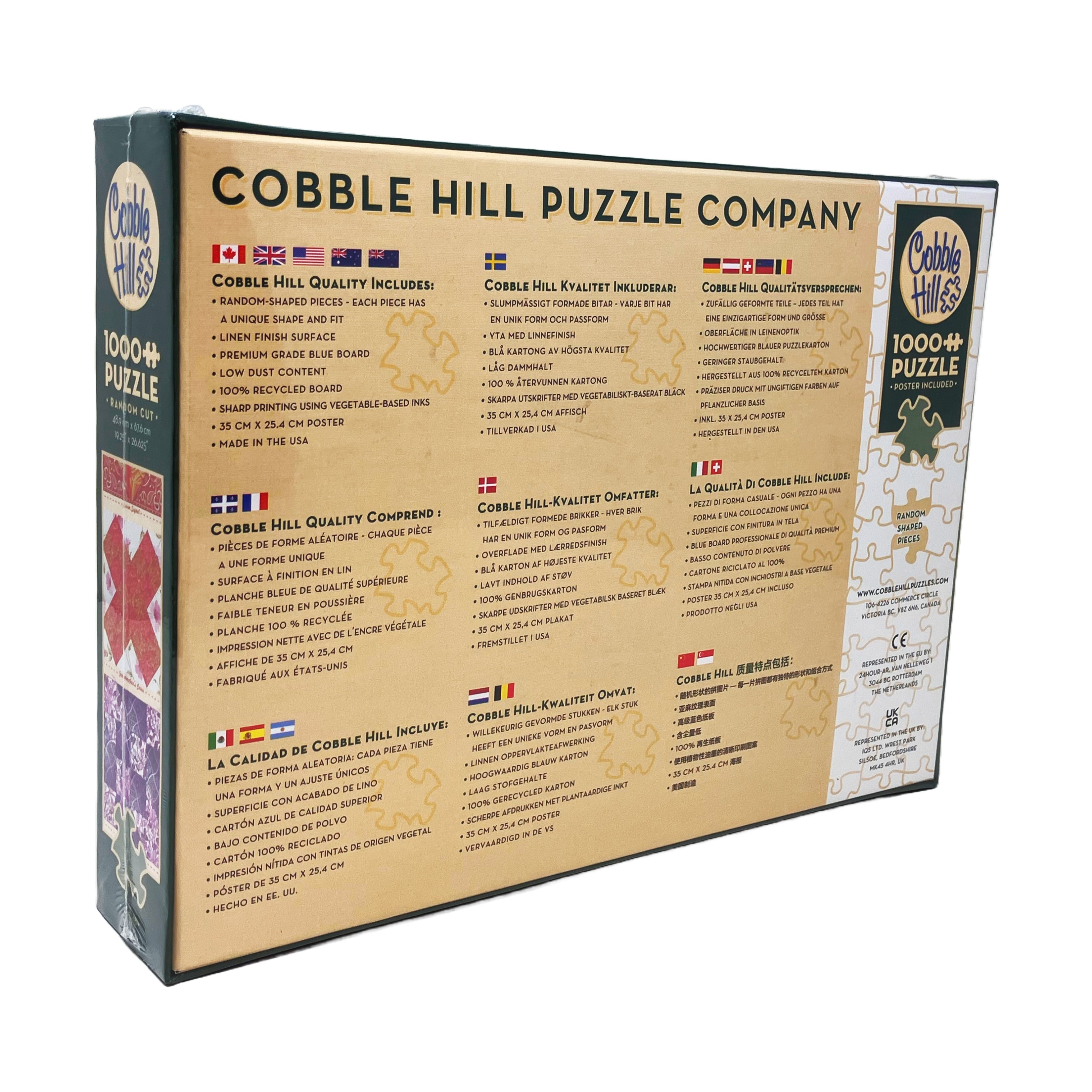 Cobble Hill Common Quilt Blocks 1000 Piece Jigsaw Puzzle - Perfect for Family Game Night & Home Decor