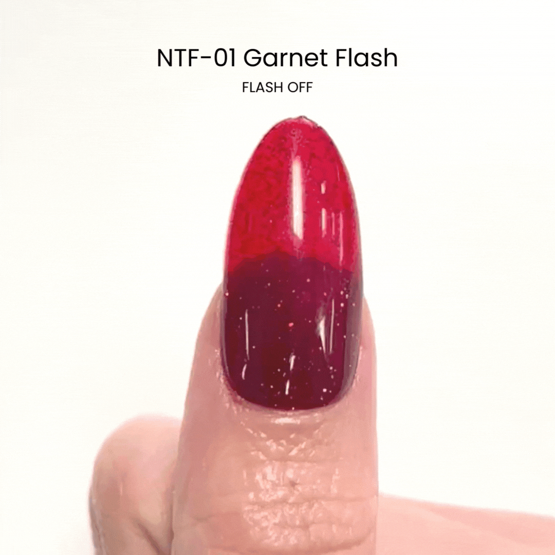 Nail Thoughts NTF 01 Garnet Flash Gel Polish - Long Lasting Shimmer Nail Lacquer for Manicures & Pedicures | Perfect for Parties, Weddings & Special Occasions