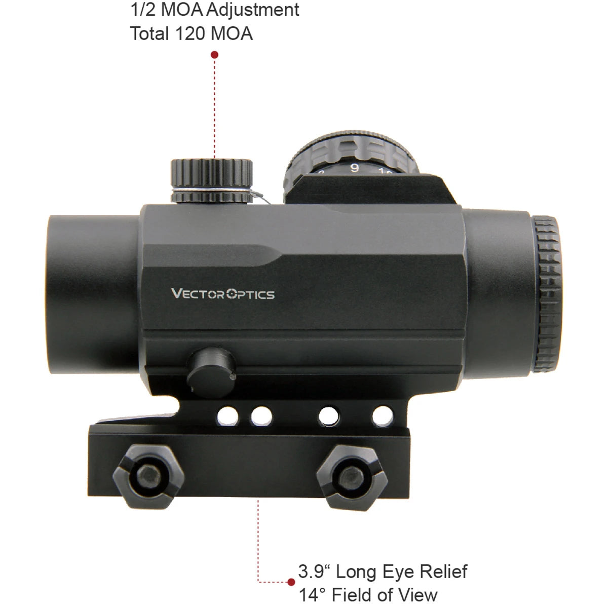 Vector Optics Calypos 1x30/3x32 Prism Riflescope - CQB Style Red Dot Sight for AR15 & M4 Rifles with Tactical Reticle - Fast Target Acquisition for Home Defense, Hunting & Tactical Shooting