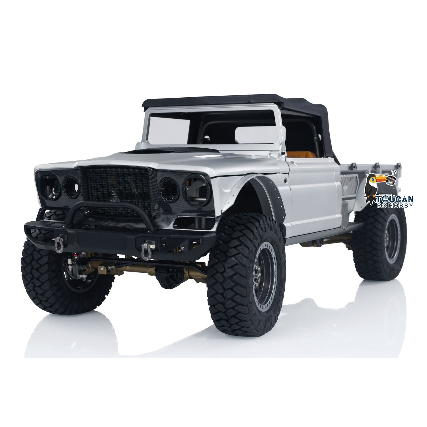 TWOLF 1/8 Scale 4x4 RC Off-Road Truck M715 4WD Remote Control Rock Crawler Climbing Car Model Kit with Two-Speed Transmission - Perfect for Outdoor Adventure, Trail Crawling & Off-Road Racing