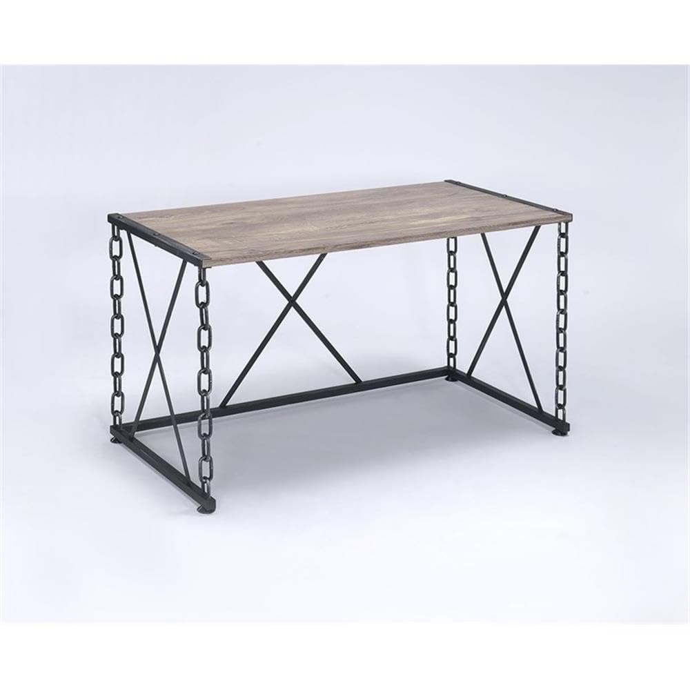 Acme Jodie Console Table - Rustic Oak & Black Finish Entryway Table for Hallway, Living Room & Foyer Decor