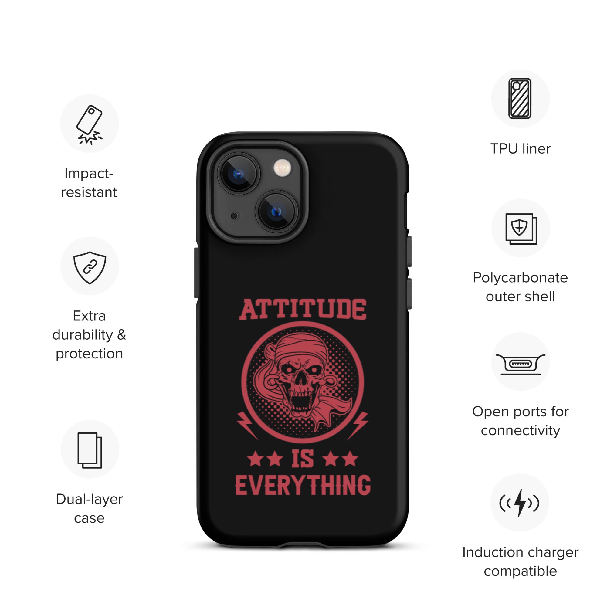 Attitude Is Everything - Durable & Shockproof iPhone Case for Protection - Perfect for Outdoor, Travel & Daily Use