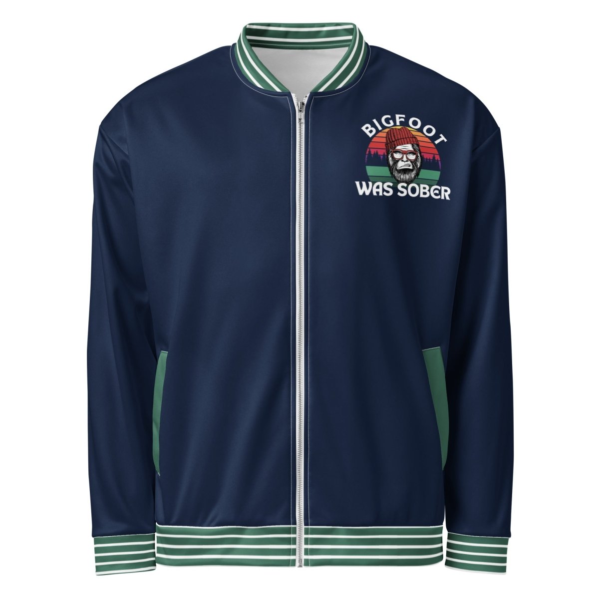 Bigfoot Was Sober Unisex Bomber Jacket - Vintage Style Lightweight Windbreaker for Men & Women - Perfect for Casual Outfits, Streetwear Fashion, and Outdoor Adventures